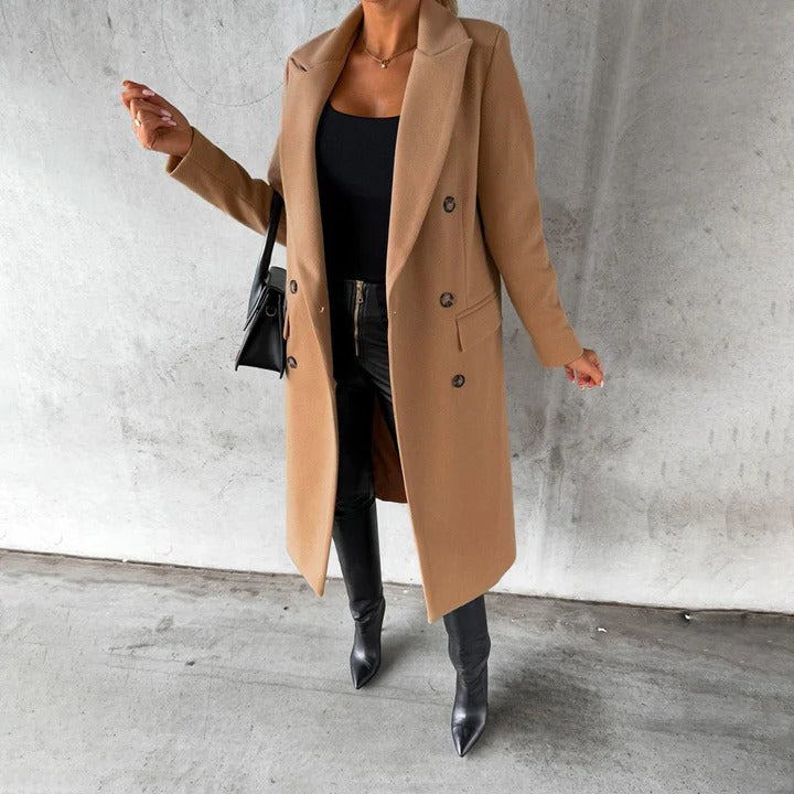 Classic Lapel Buttoned Overcoat