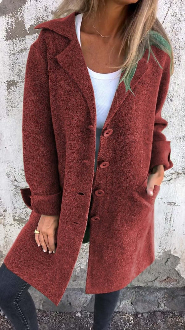 Button Front Long Coat