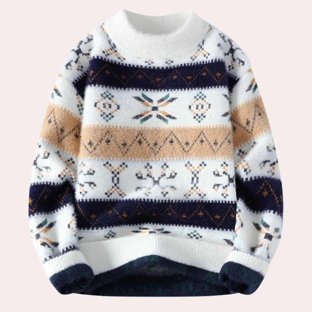 Fall Brushed Geo Stripe Sweater