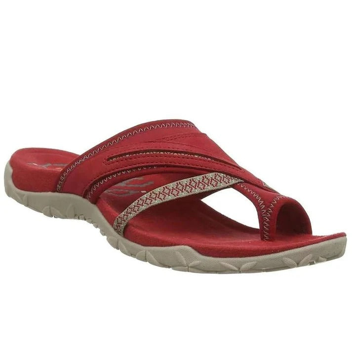Crossband Toe-Loop Sandals