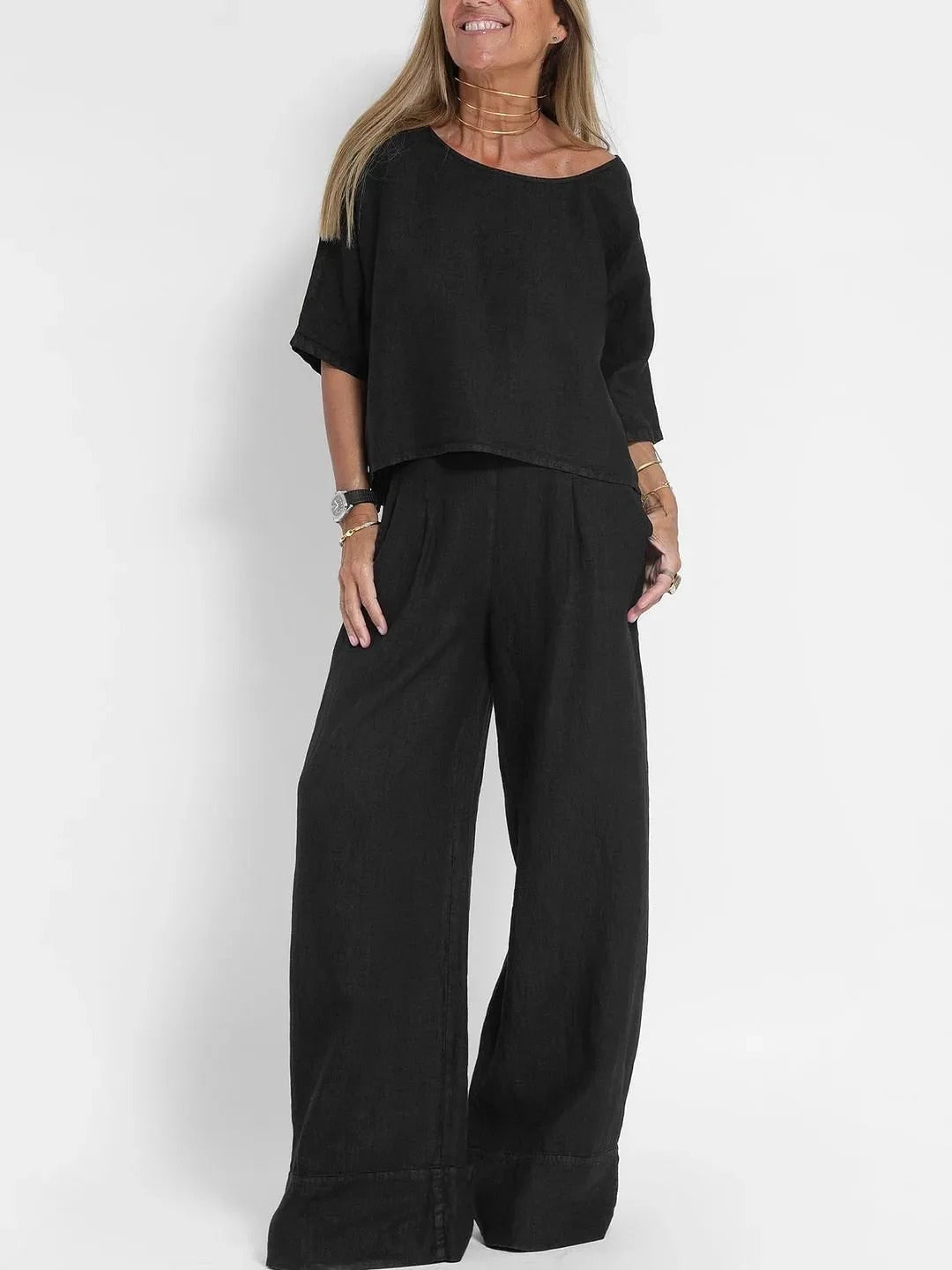 Wide-Leg Two-Piece Set