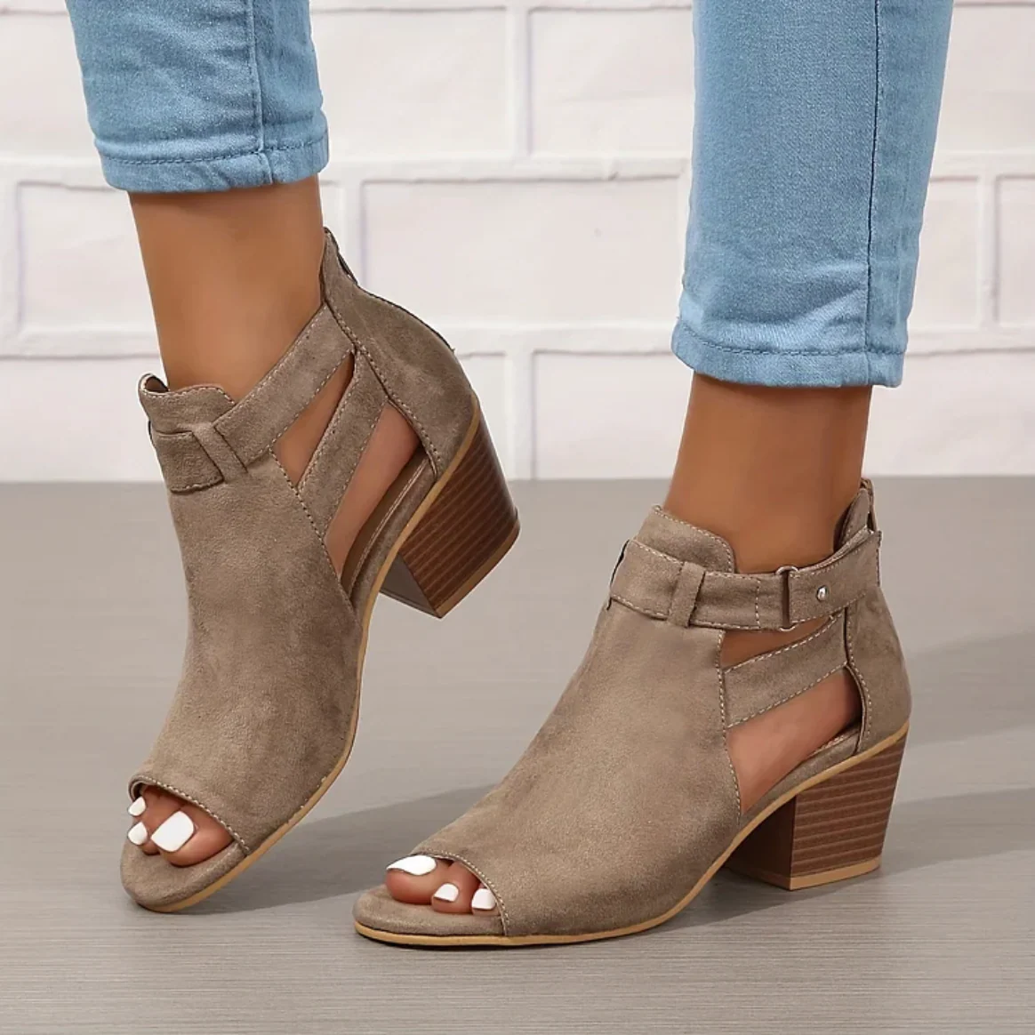 Strata Cutout Block Sandals