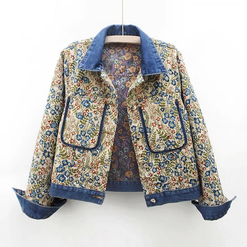 Fall Floral Denim Jacket
