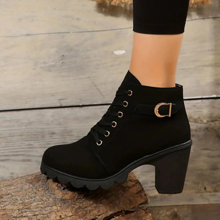 Fall Lace-Up Block Boots