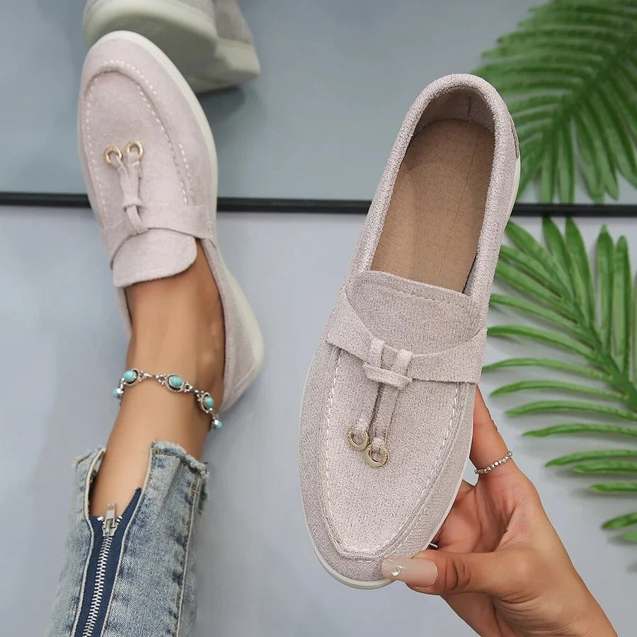 Slip-On Loafers with Decorative Ties
