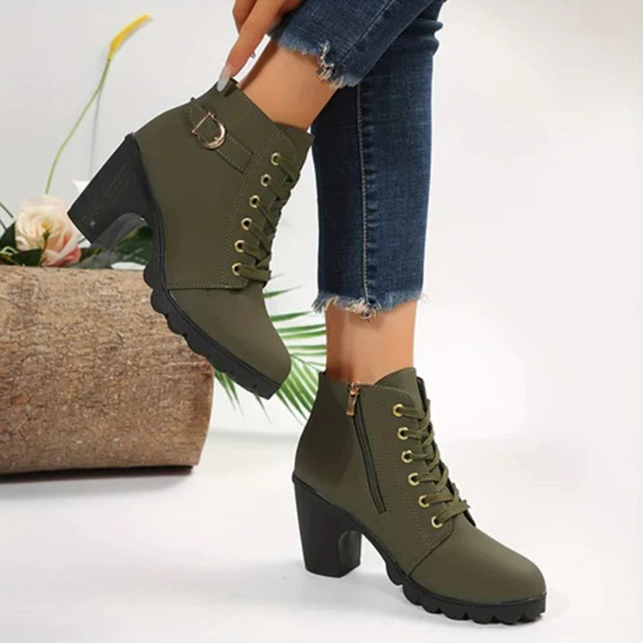 Fall Lace-Up Block Boots