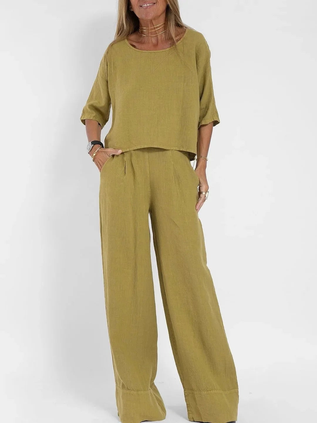 Wide-Leg Two-Piece Set