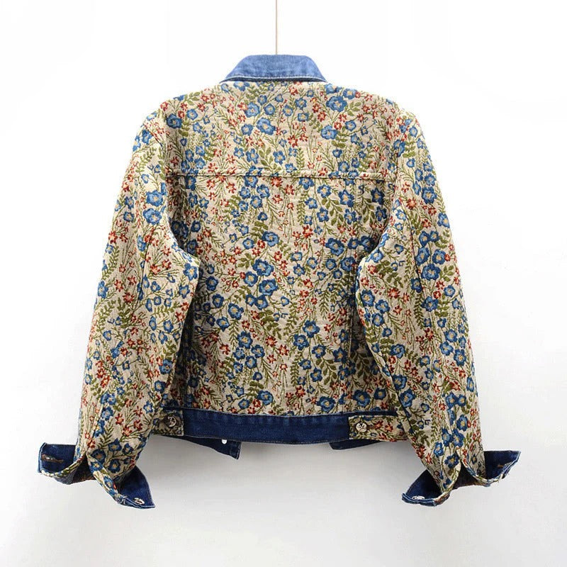 Fall Floral Denim Jacket
