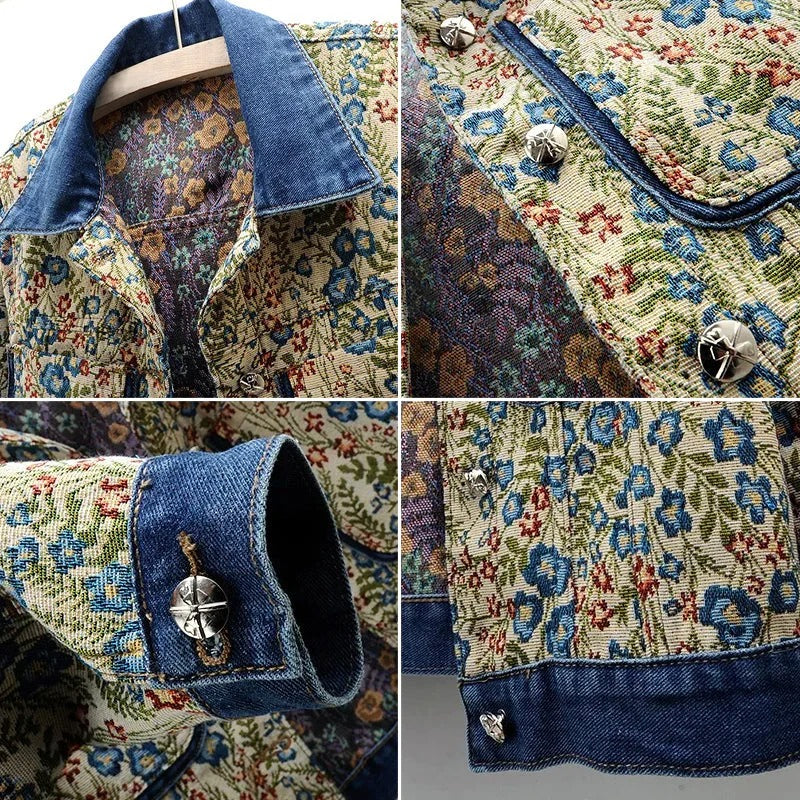 Fall Floral Denim Jacket