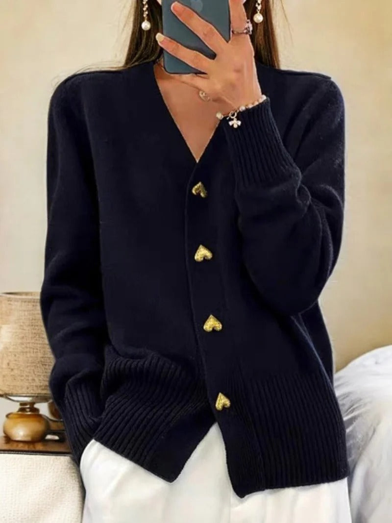 Fall Heart Button Cardigan