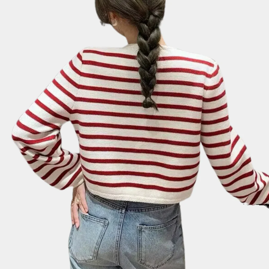 Striped Button Knit Cardigan