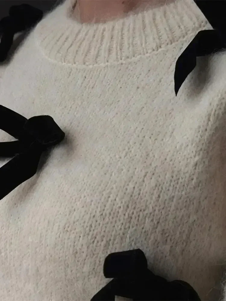 Fall Bow Accent Sweater