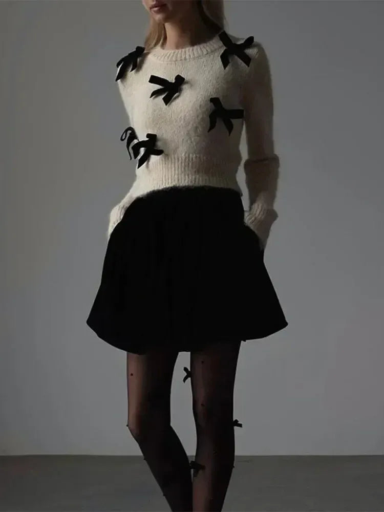 Fall Bow Accent Sweater