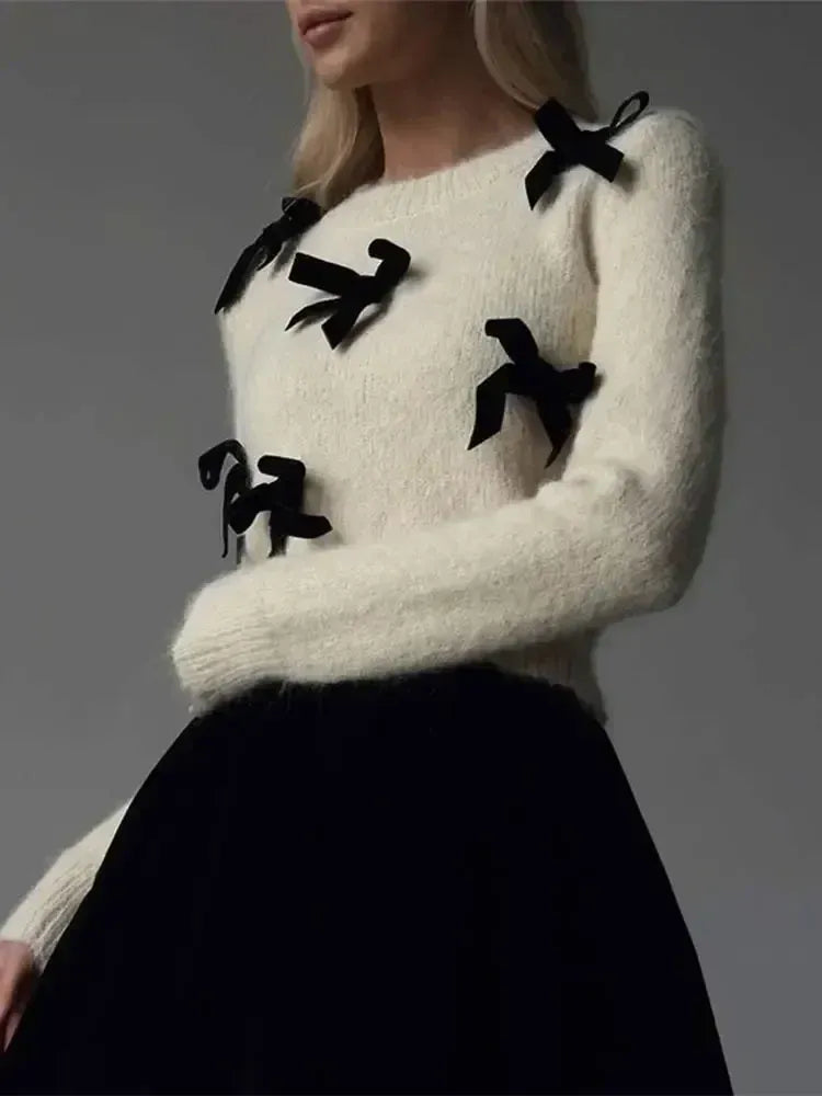 Fall Bow Accent Sweater