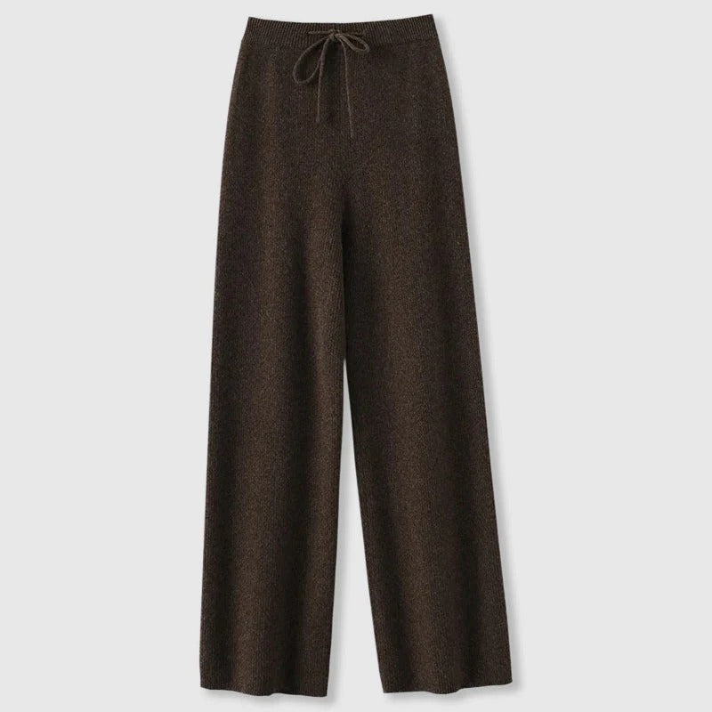 Drawstring Wide-Leg Knit Pants