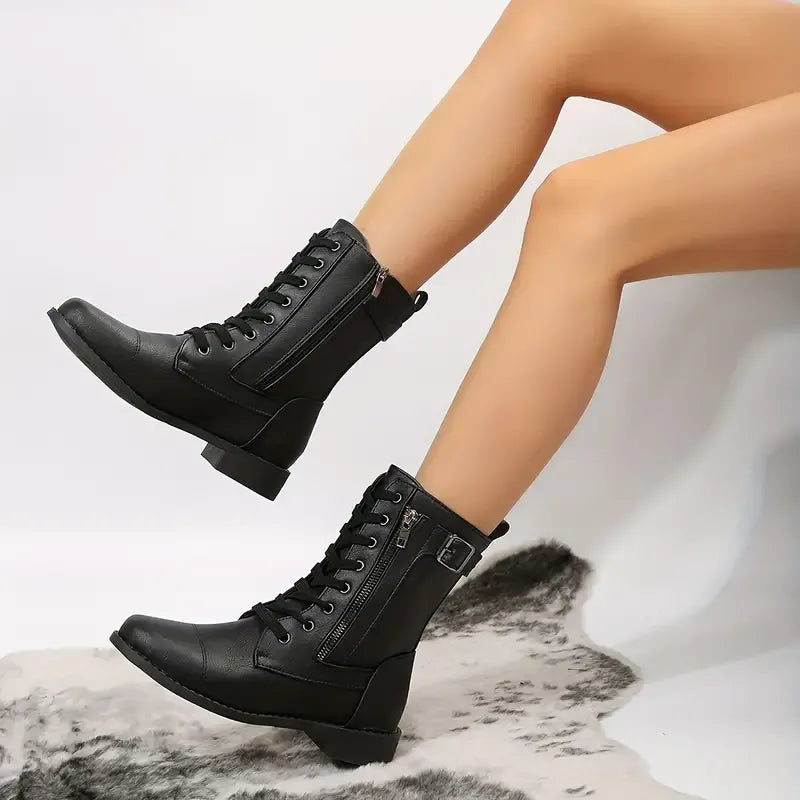 Fall Lace-Up Mid Boots