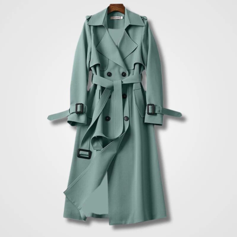 Fall Long Double-Breasted Trench Coat