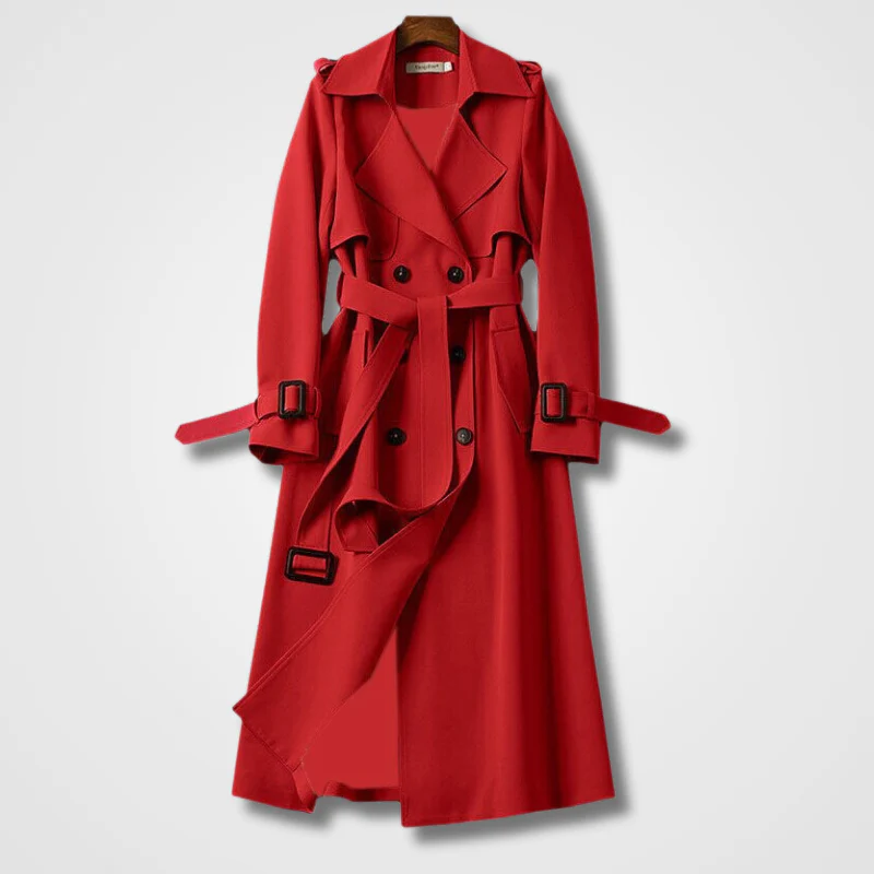 Fall Long Double-Breasted Trench Coat