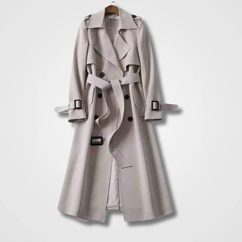 Fall Long Double-Breasted Trench Coat