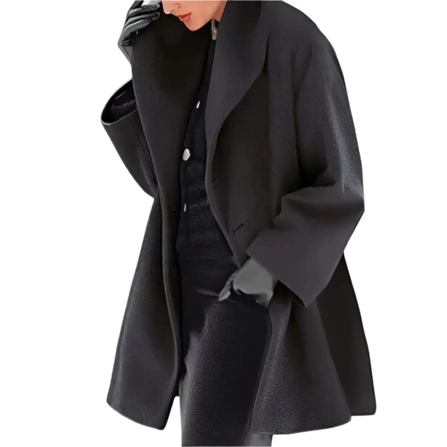 Wide Lapel Open Coat