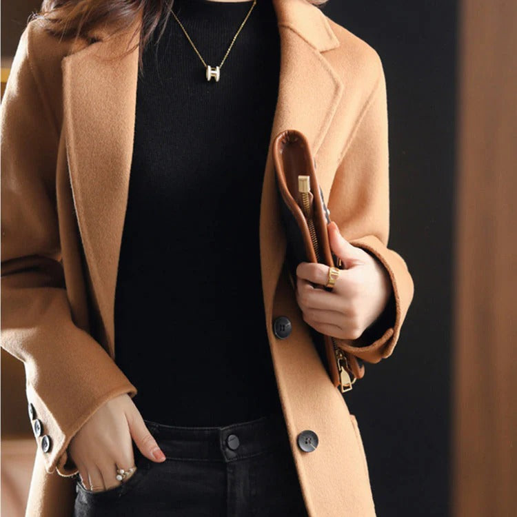 Women’s Single‑Breasted Wool Coat