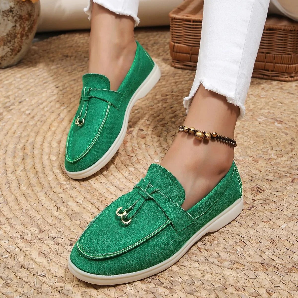 Slip-On Loafers with Decorative Ties