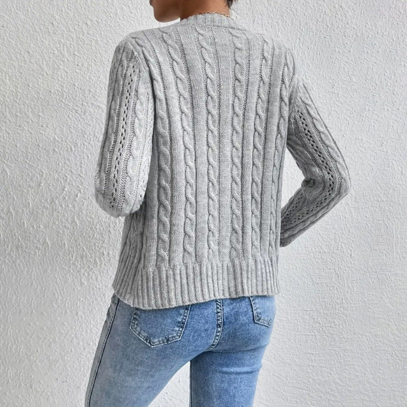 Cable Knit Button Cardigan