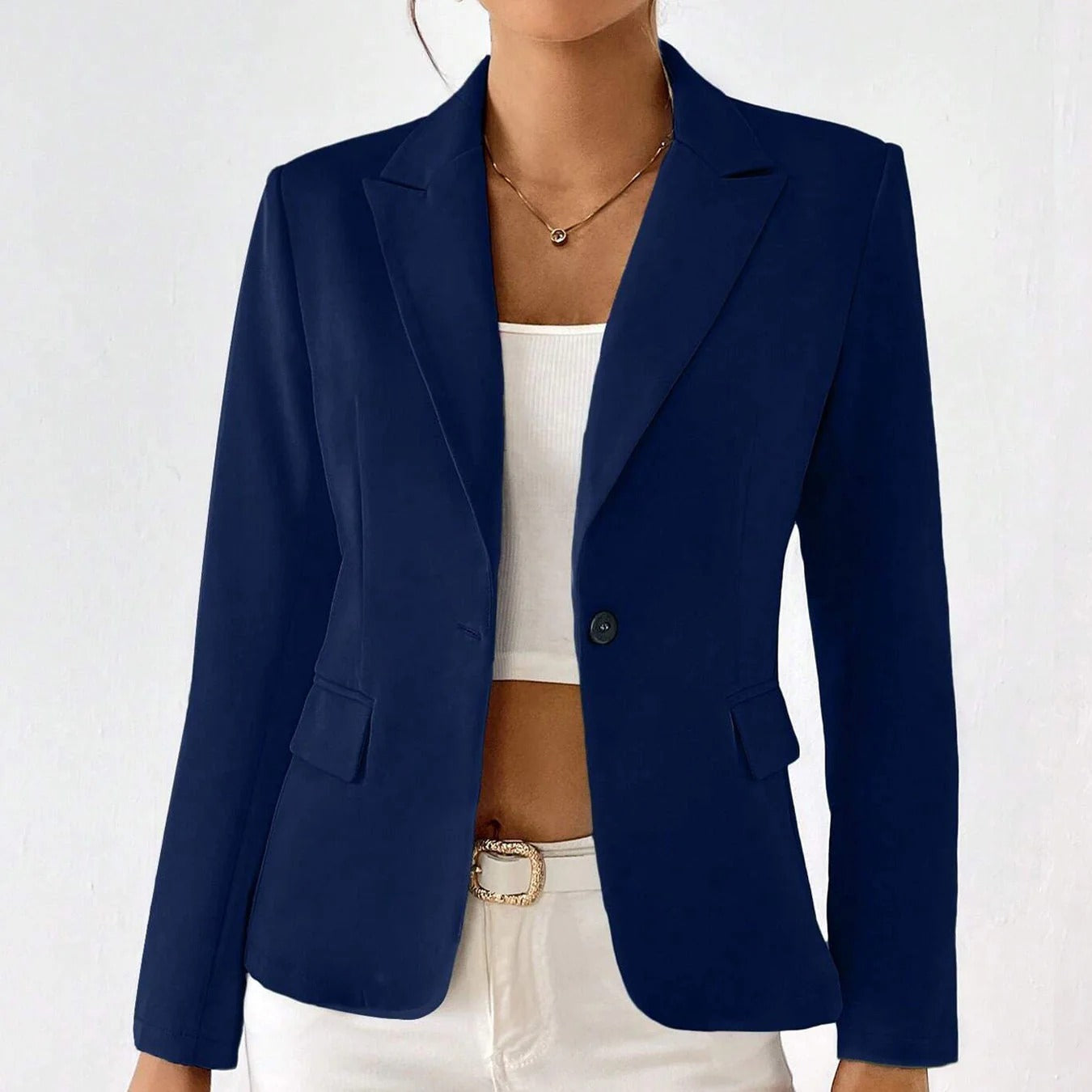 Single-Button Tailored Blazer