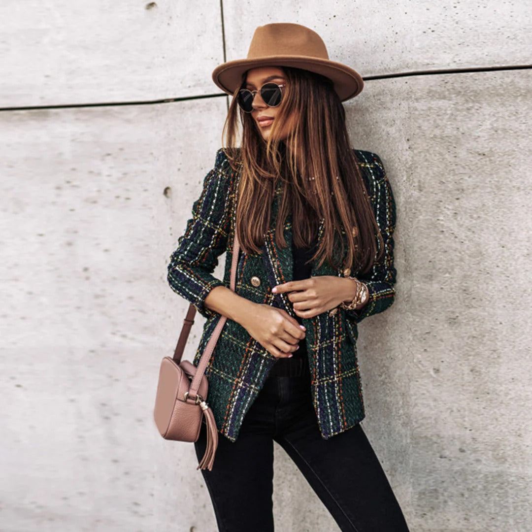 Structured Check Pattern Blazer