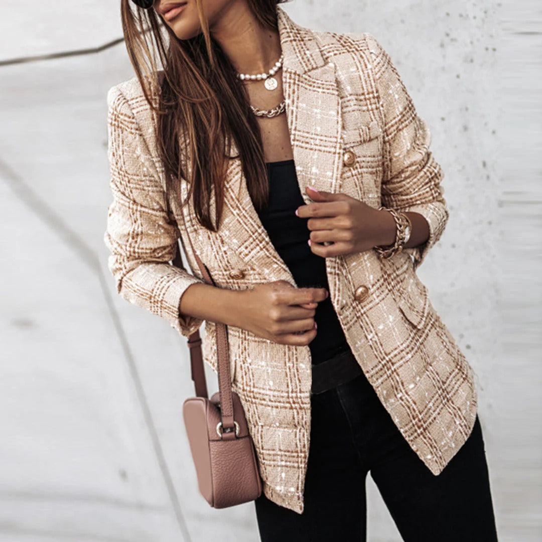 Structured Check Pattern Blazer
