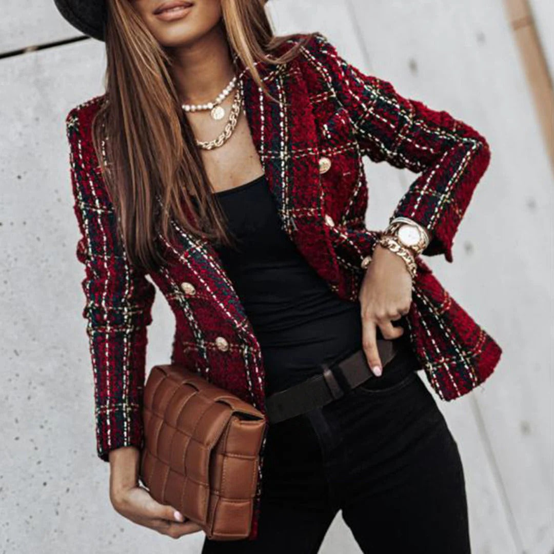 Structured Check Pattern Blazer