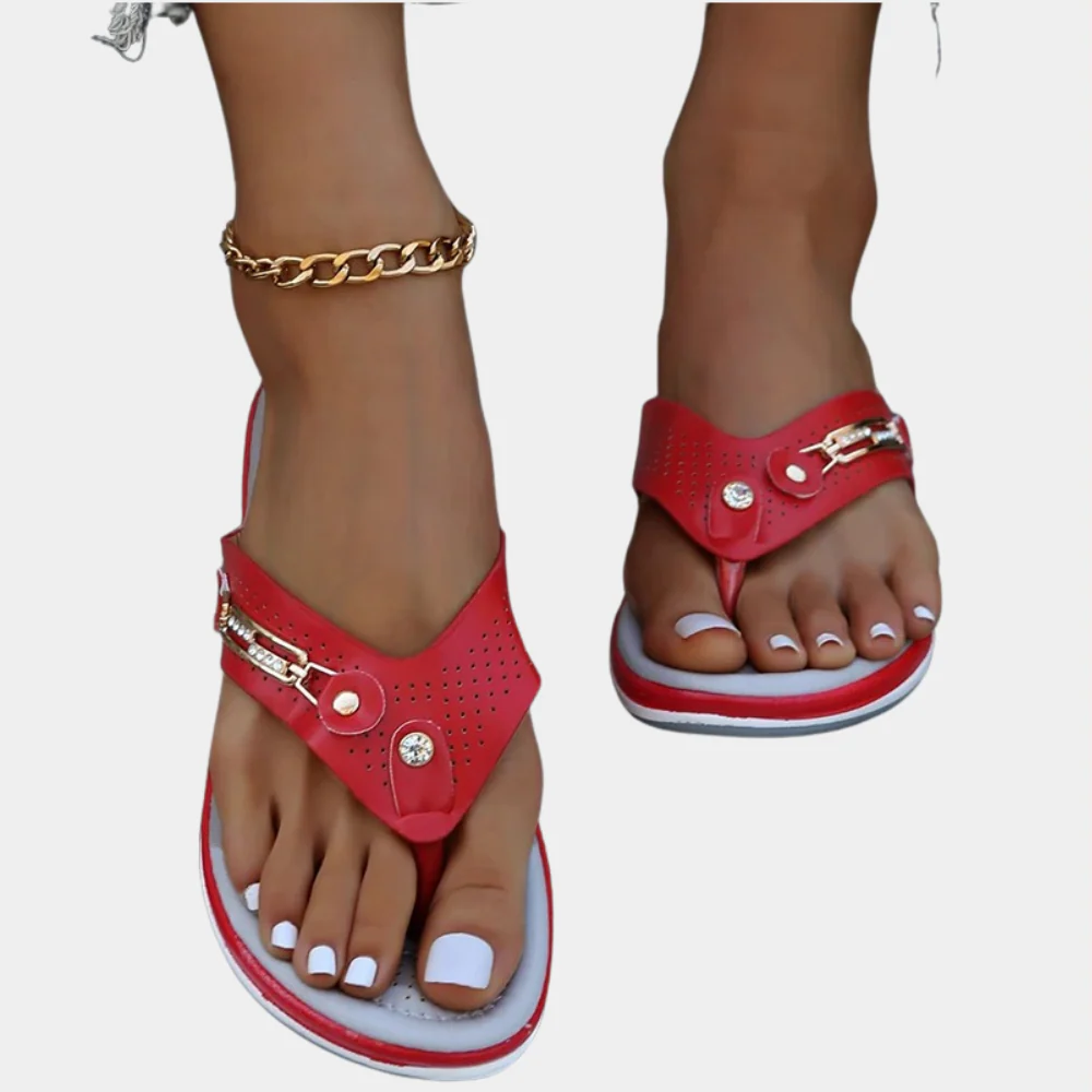 Chain Detail Toe Sandals