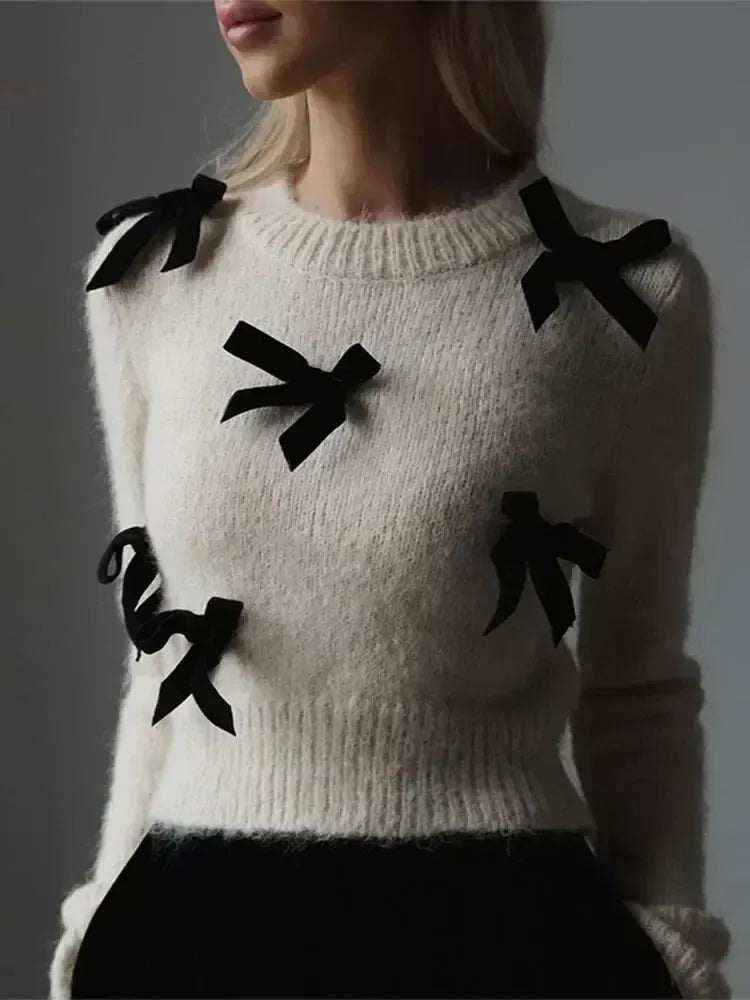 Fall Bow Accent Sweater