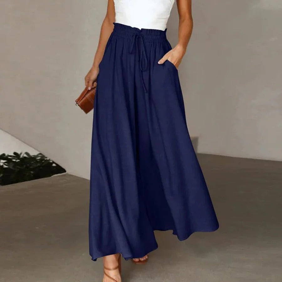 Flowy Wide-Leg Drawstring Pants