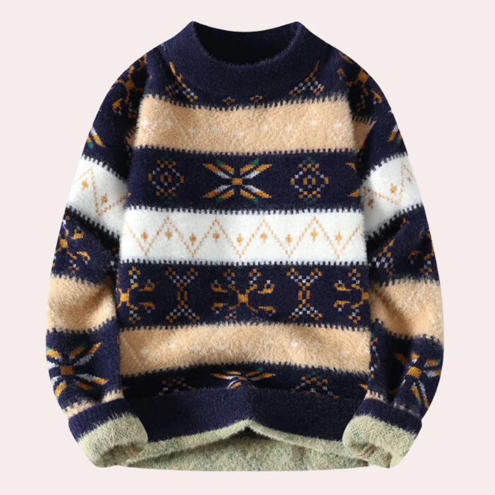 Fall Brushed Geo Stripe Sweater