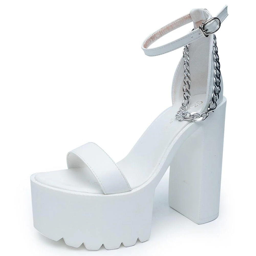 Chain Detail Platform Heels