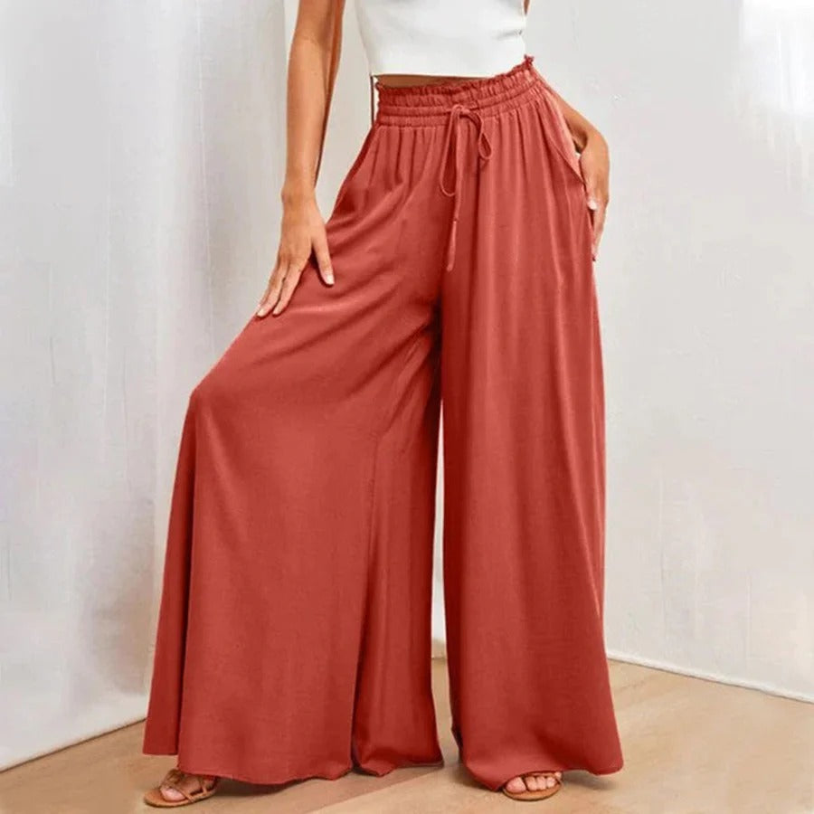 Flowy Wide-Leg Drawstring Pants