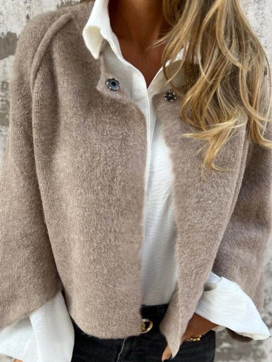 Taupe Open Front Jacket