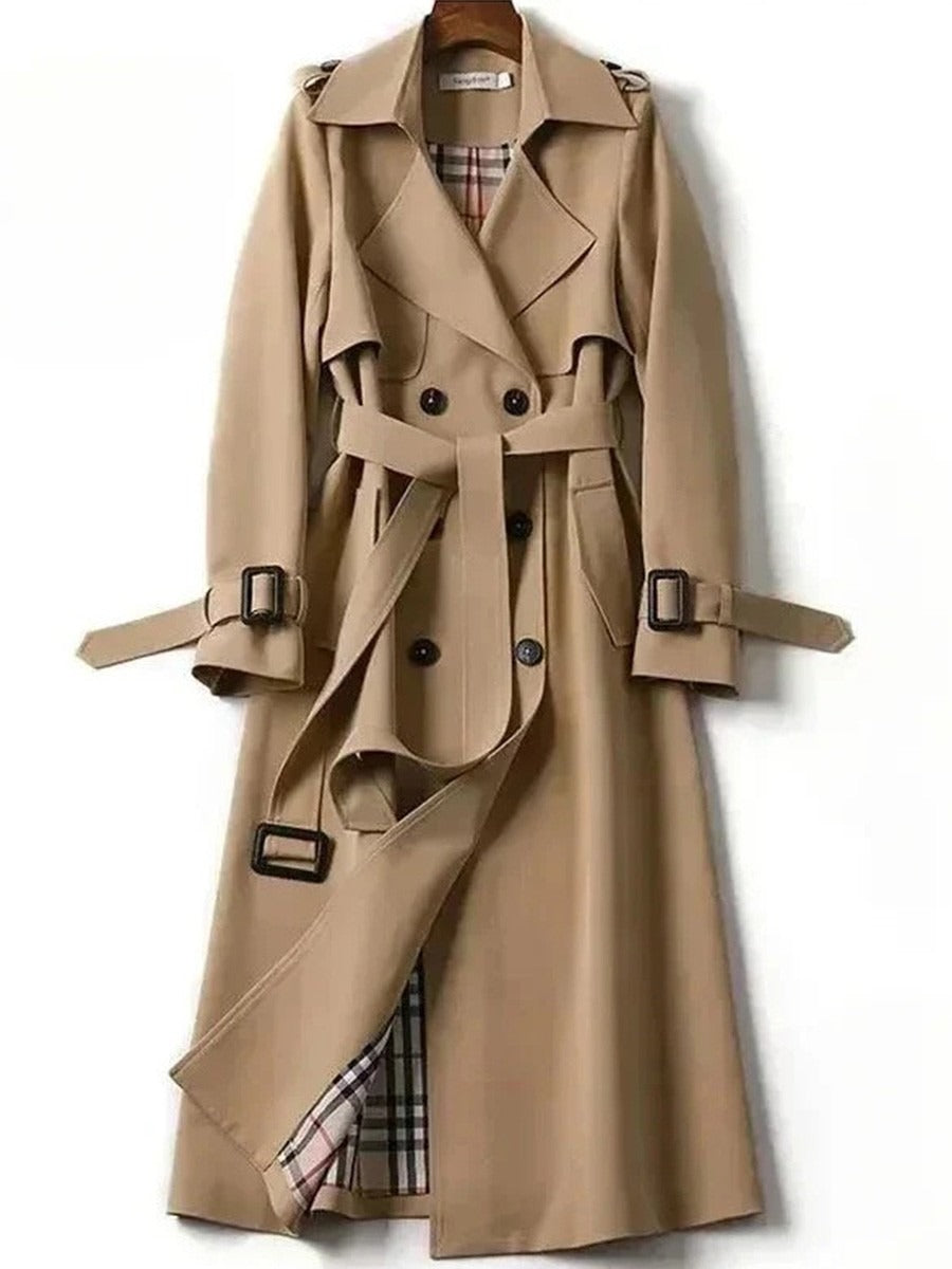 Double-Breasted Belted Trench Coat