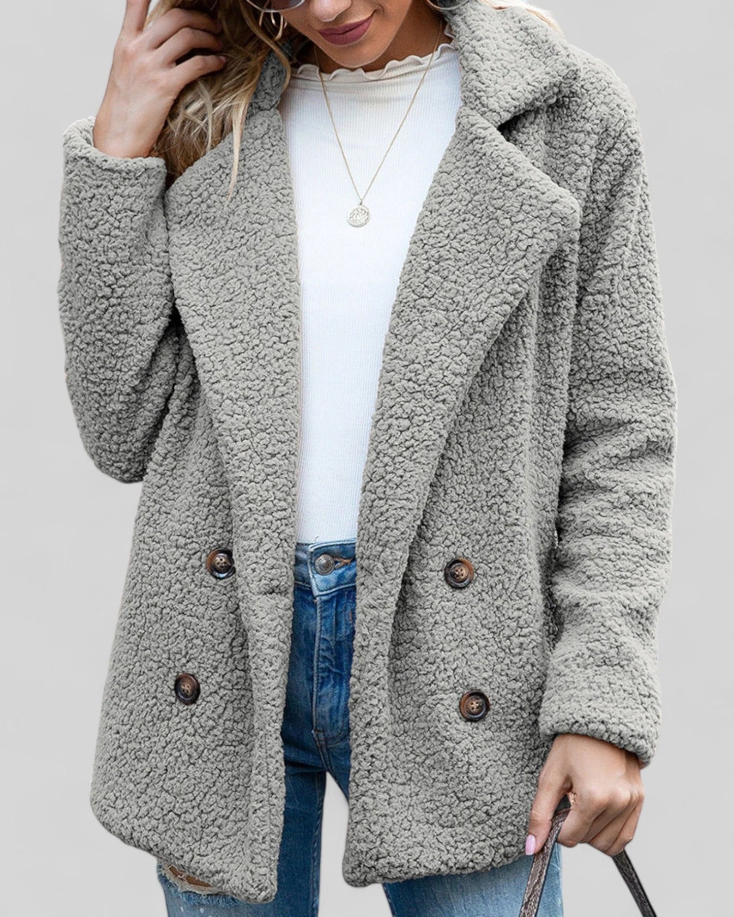 Button Front Fleece Coat