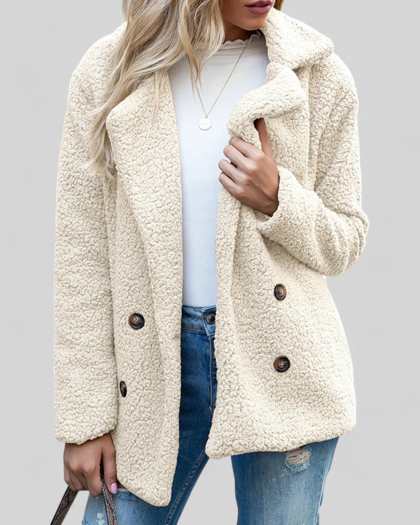 Button Front Fleece Coat