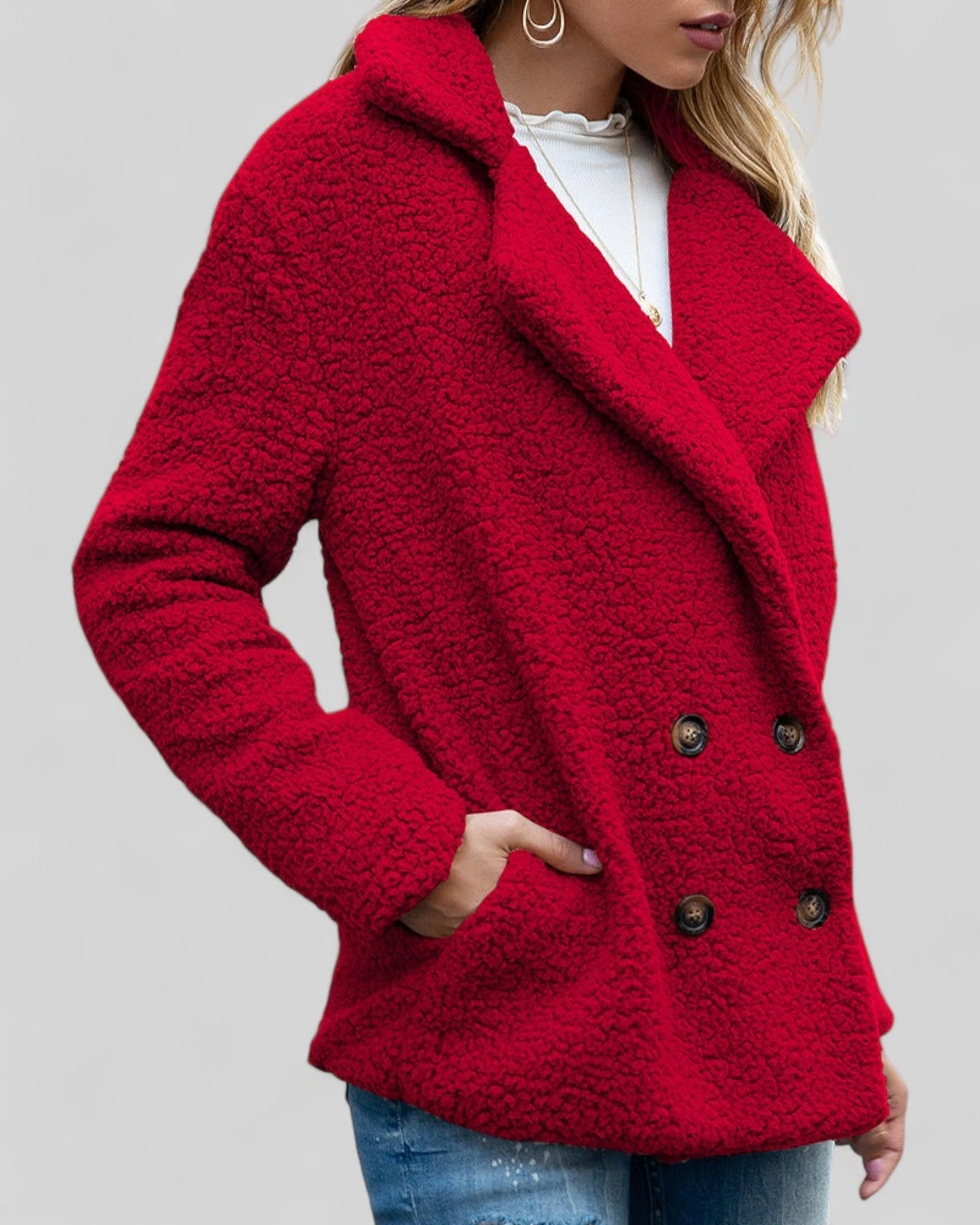 Button Front Fleece Coat