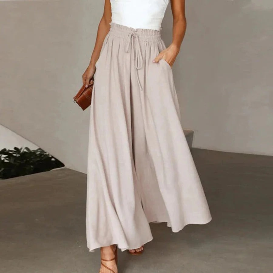 Flowy Wide-Leg Drawstring Pants