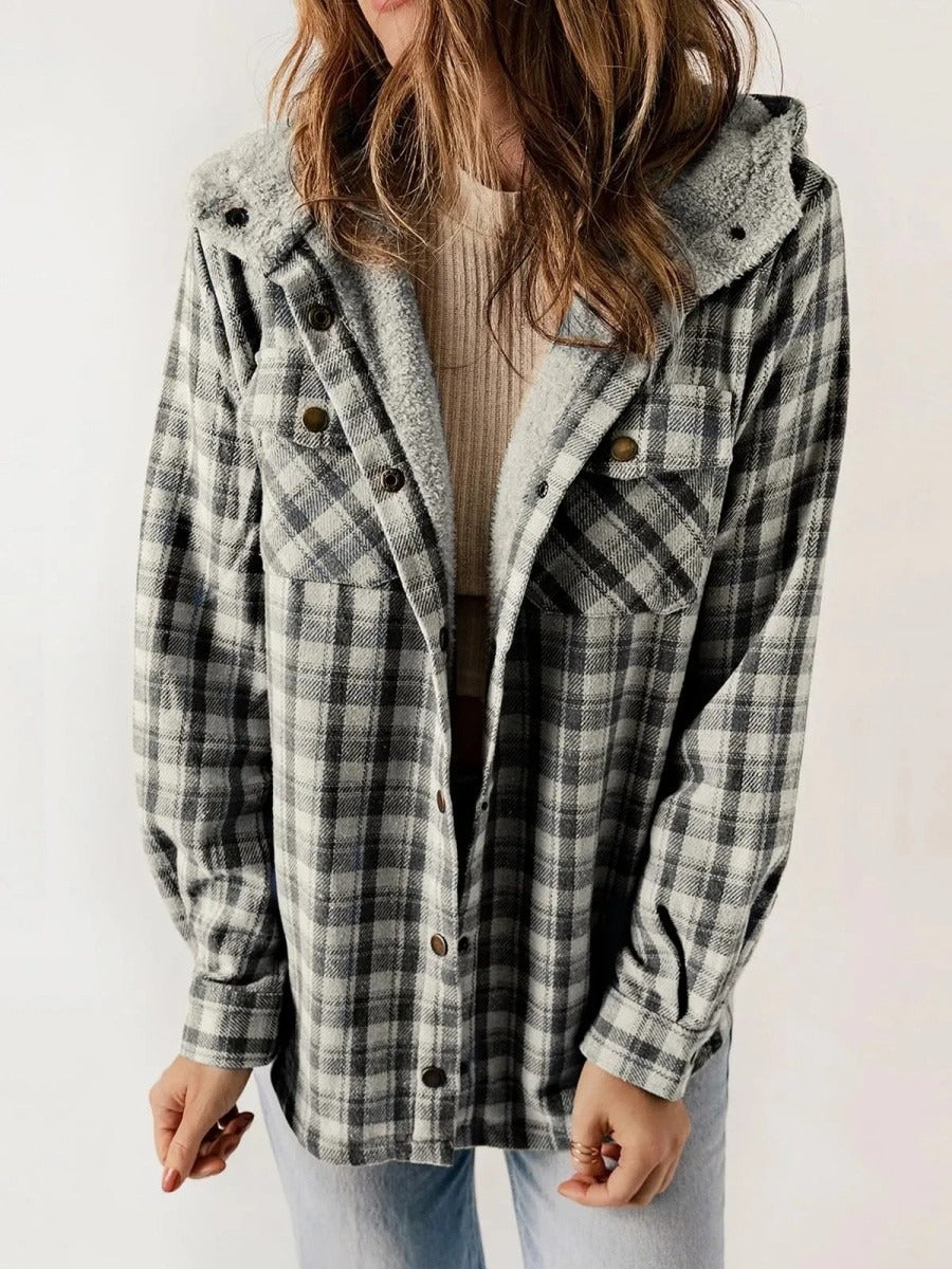 Fall Plaid Hooded Shacket
