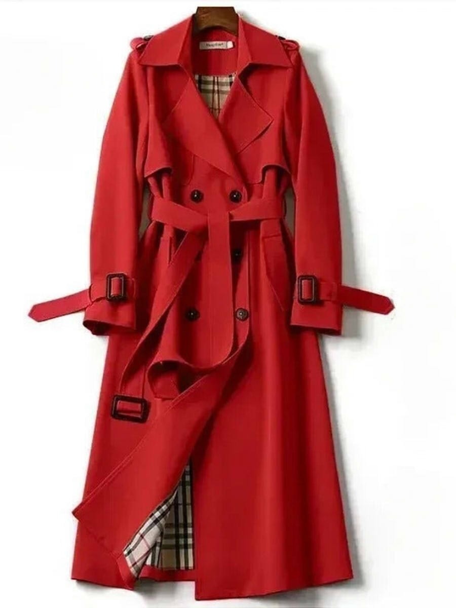 Double-Breasted Belted Trench Coat