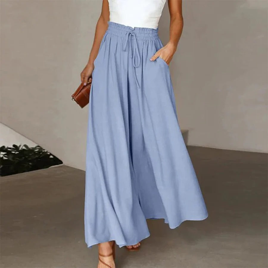 Flowy Wide-Leg Drawstring Pants