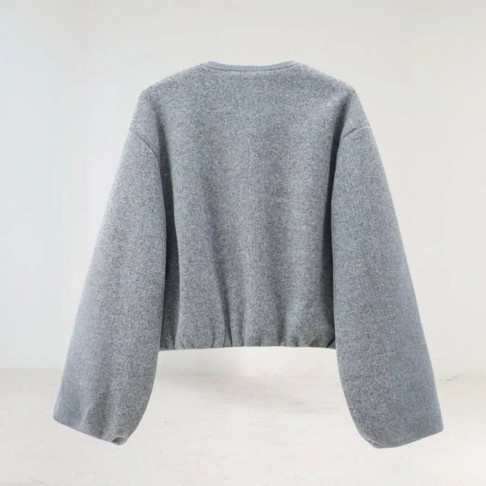 Cropped Balloon-Sleeve Jacket
