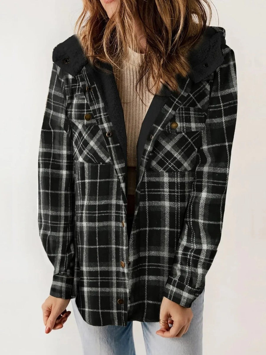 Fall Plaid Hooded Shacket