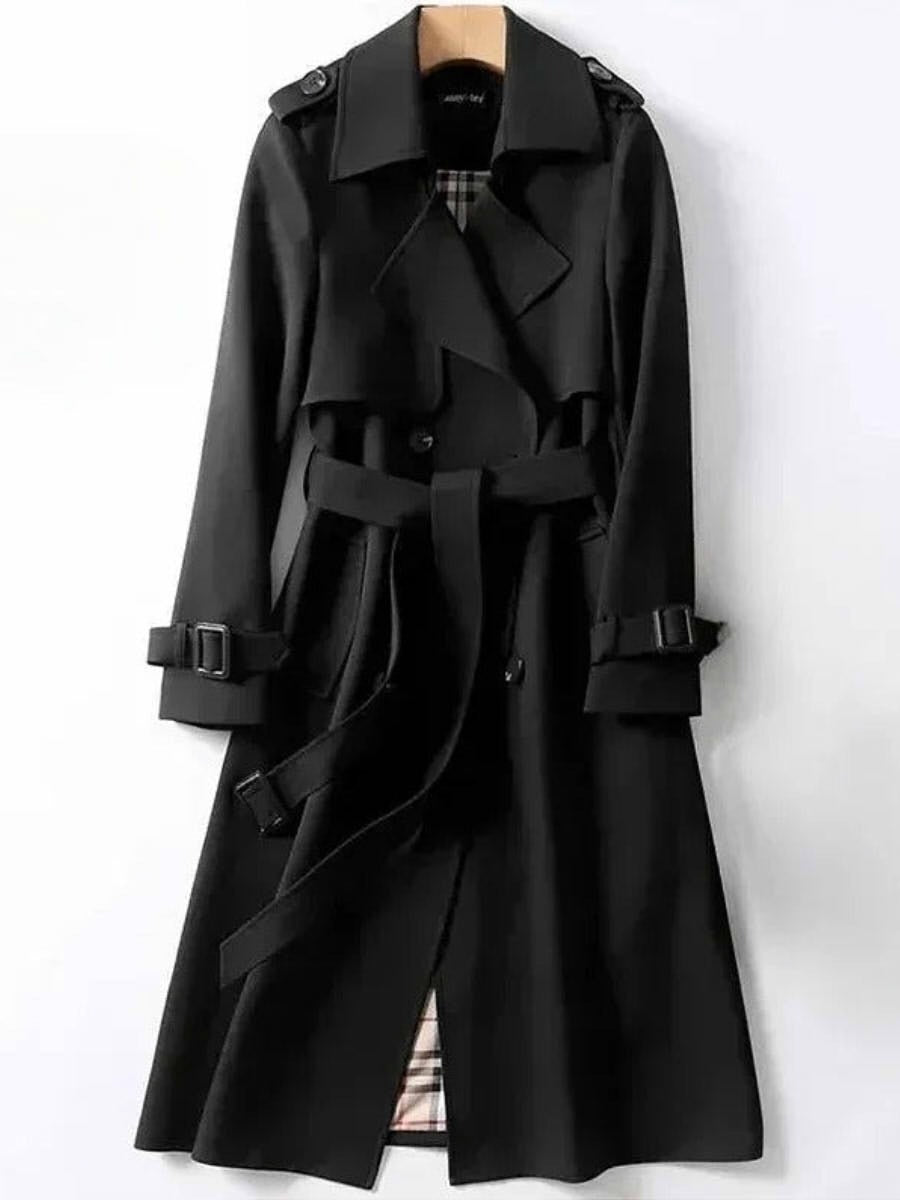 Double-Breasted Belted Trench Coat