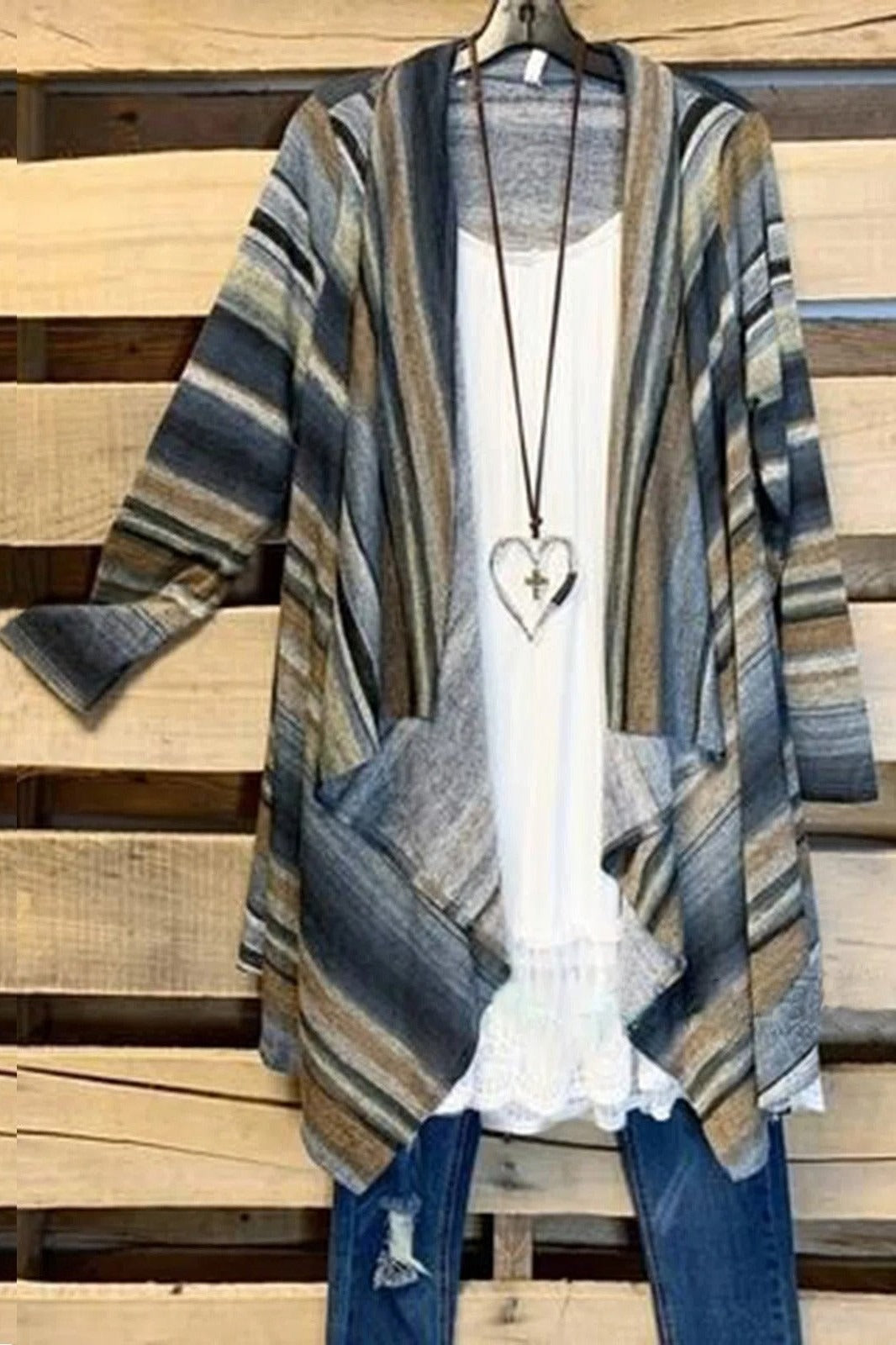 Earth Tone Drape Cardigan